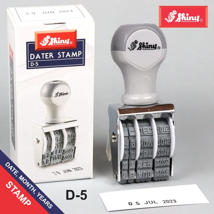 Shiny Date Stamp D-5 , date , month , year