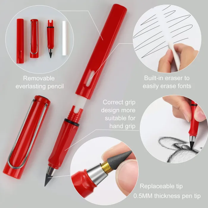 Infinity Pencil - 12Pcs Pack - Unlimited Tech Writing Pencil Inkless Magic Pen