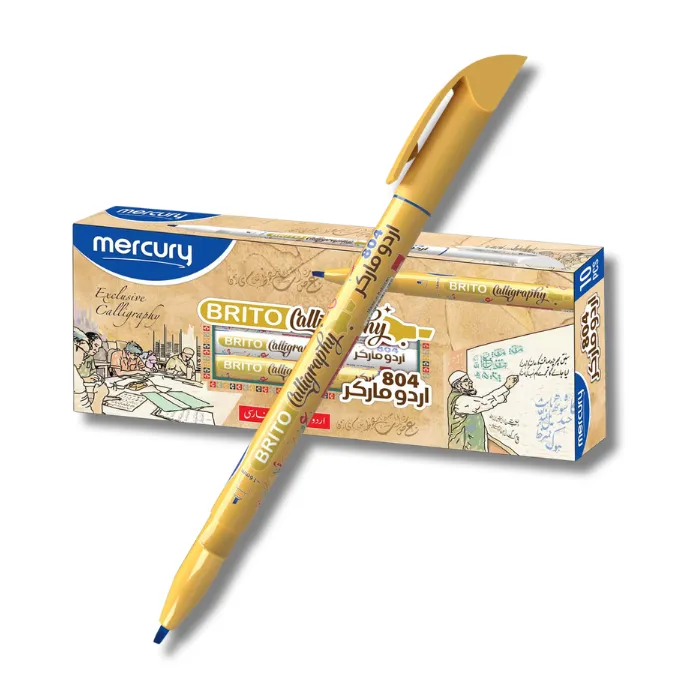804 Blue Urdu Calligraphy Urdu Cut Marker 10Pcs Box