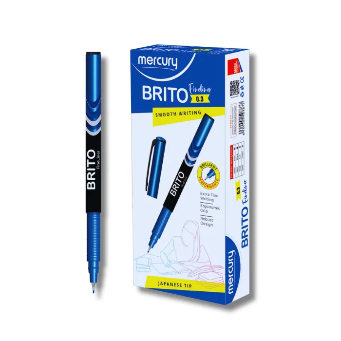 BritoLine Pointer 0.3mm Blue Pack of 10Pcs