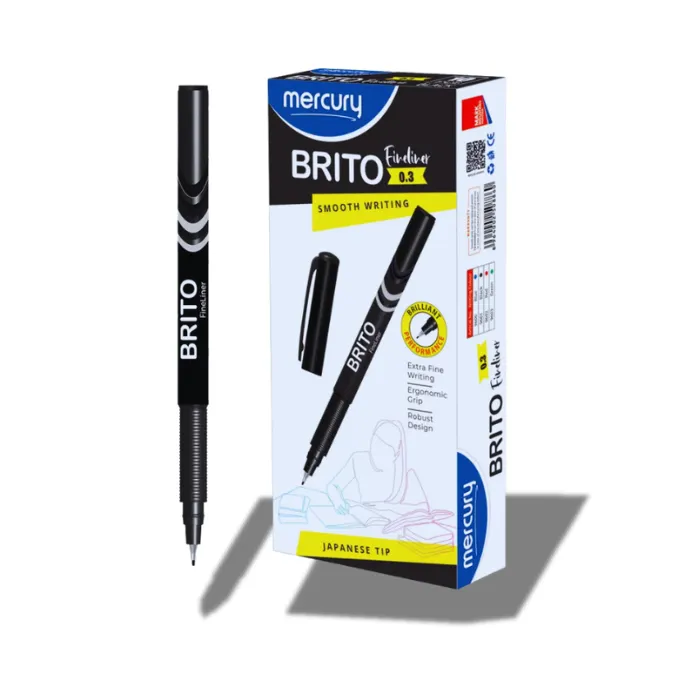 BritoLine Pointer 0.3mm Black Pack of 10Pcs