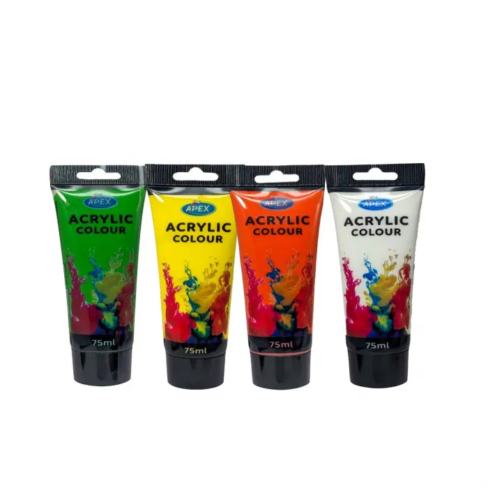 White 01- Acrylic Colour Tube 75ml - Apex - Pcs