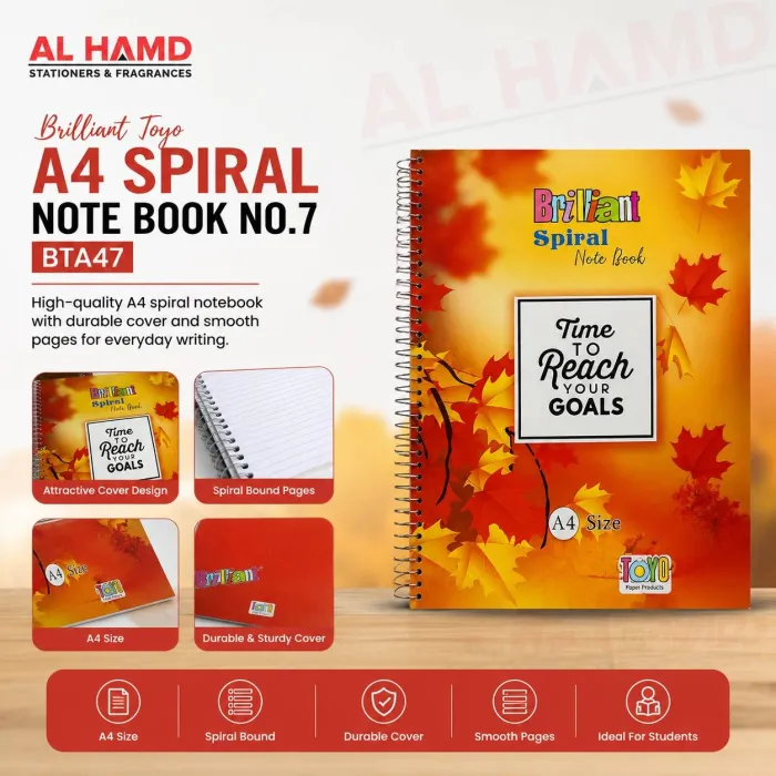 Brilliant Toyo A4 Spiral Note Book No.7 BTA47