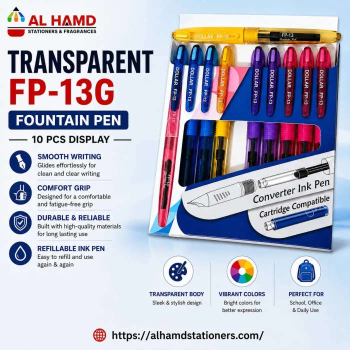 Transparent FP-13G - Dollar Foutain Pen 10Pcs Display