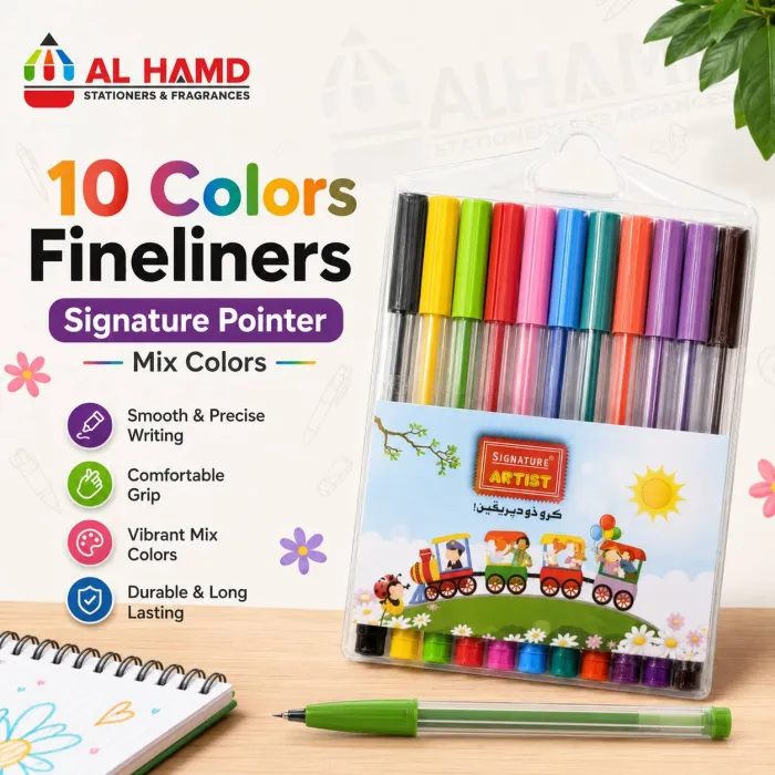 10 Colors Fineliners - Signature Pointer - Mix Colors