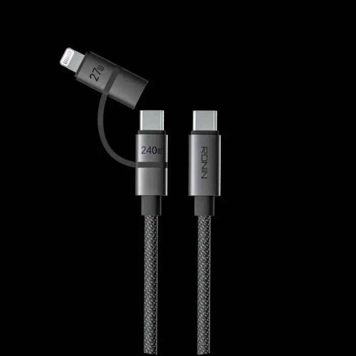 RONIN R-2020 2 in 1 Charging Cable ( Black )