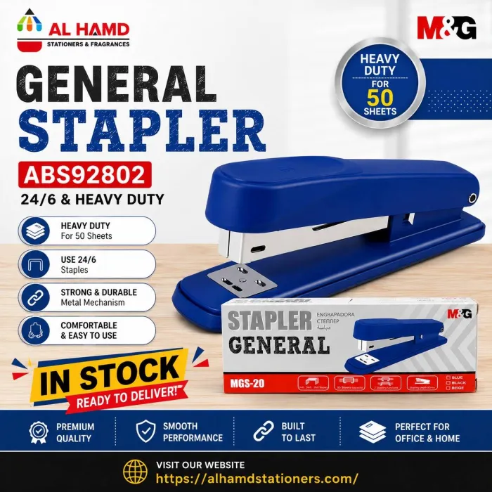 ABS92802 General - M&G Stapler 24/6 & 24/8 - Heavy Duty - 50 Sheets