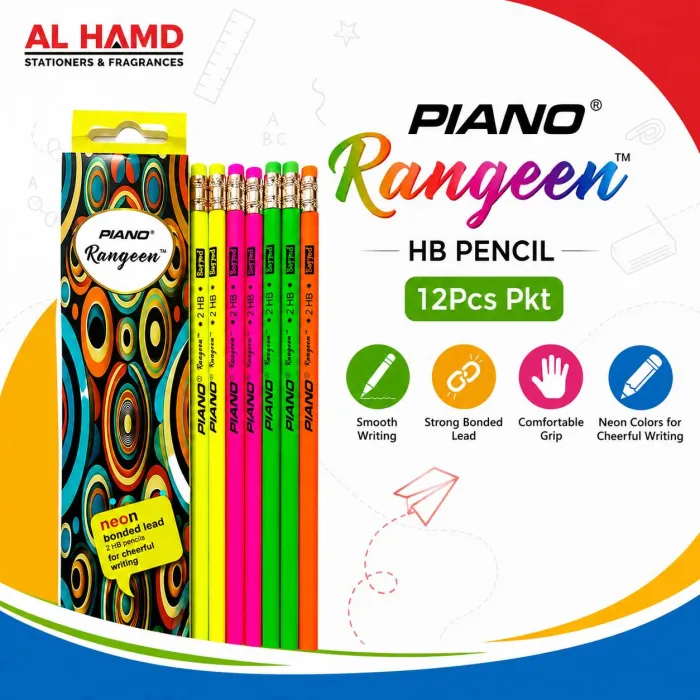 Piano Rangeen HB Pencil - 12Pcs Pkt