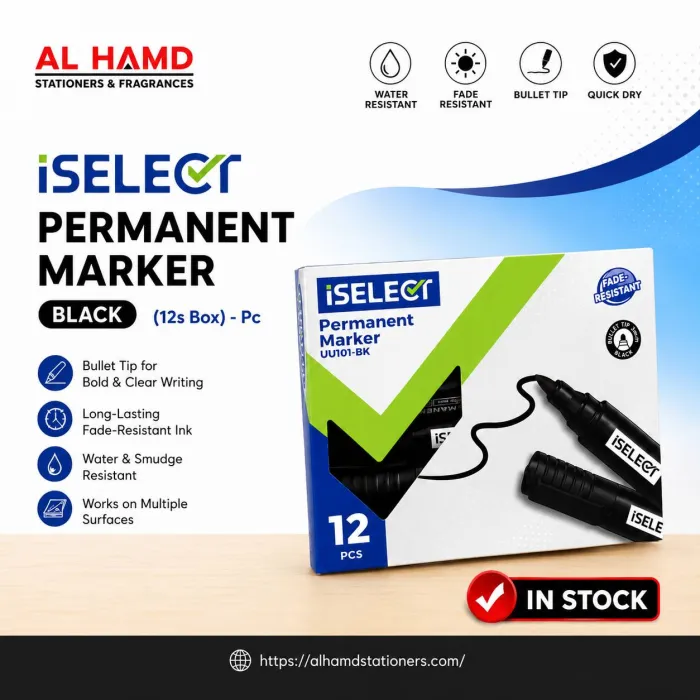 iSelect Permanent Marker Black ( 12s Box ) - Pc