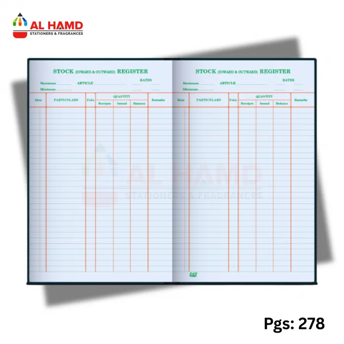 Stock inward/outward Reg. 4No.278pgs SR4