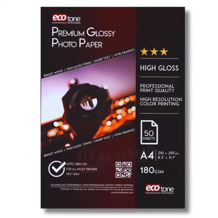 A4 Glossy Photo Paper S/Side 180g