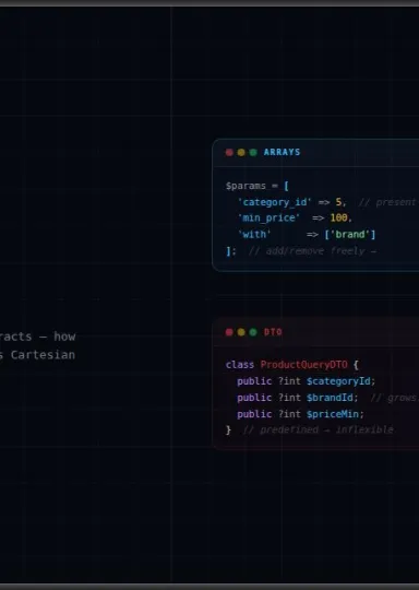 Why Atomic Query Construction (AQC) Intentionally Uses Arrays Instead of DTOs